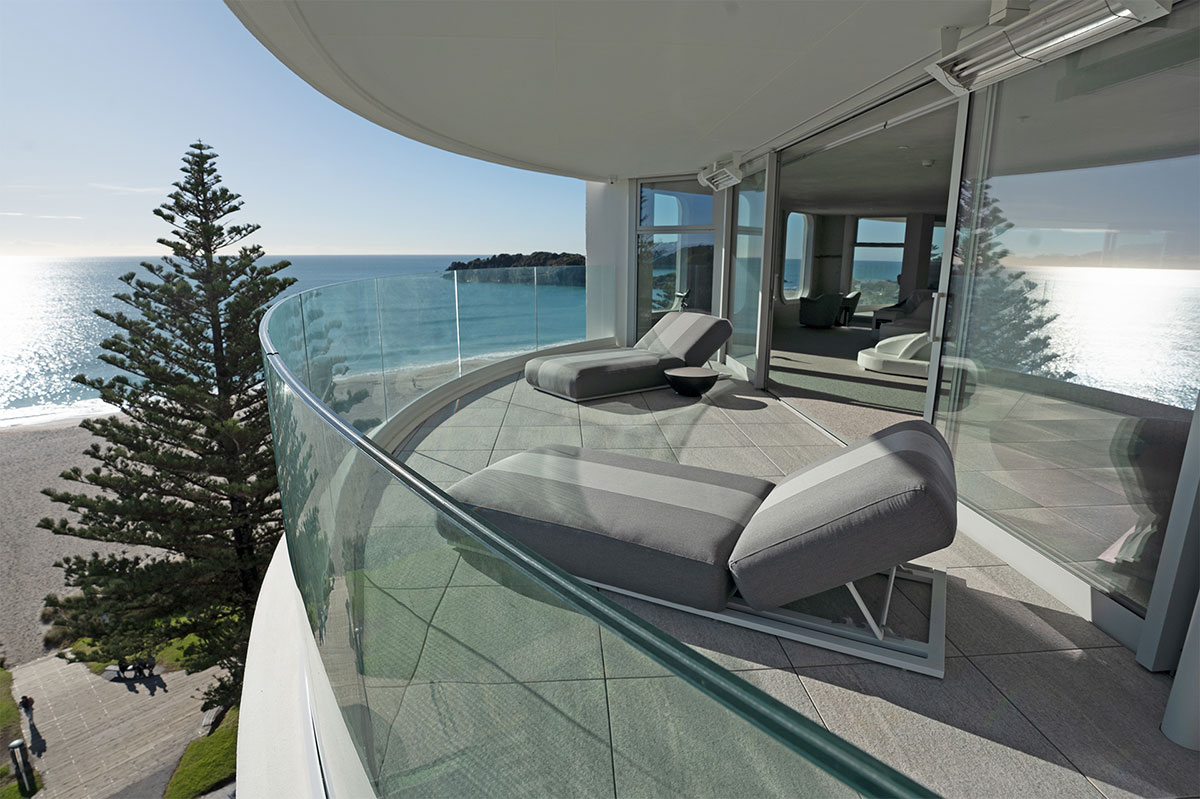 Oceanside Tower - TemperShield - Bent Glass Railing